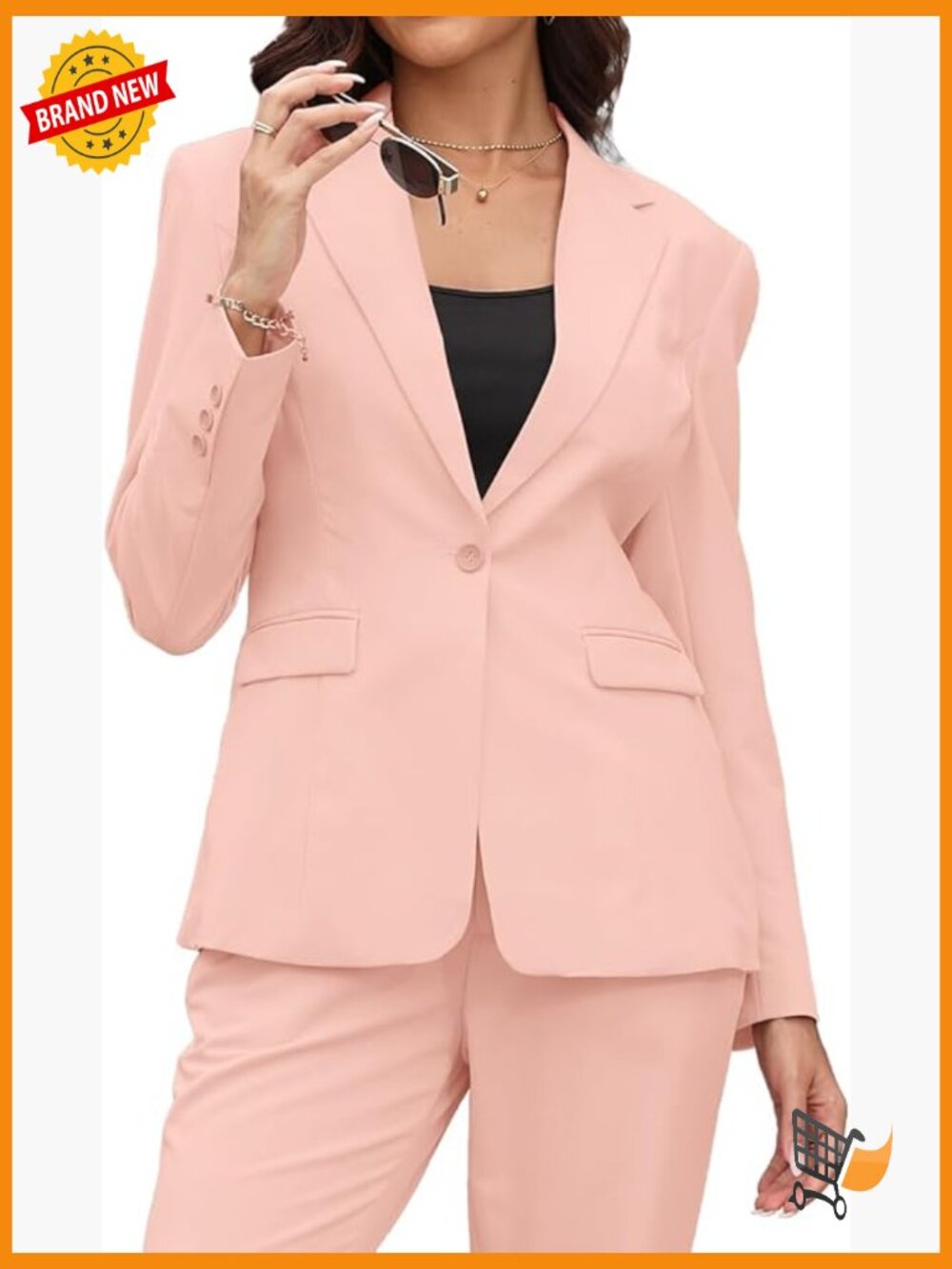 Women's 2 Piece Suit Set - Blazer and Pants - Slim Fit - Business Casual -